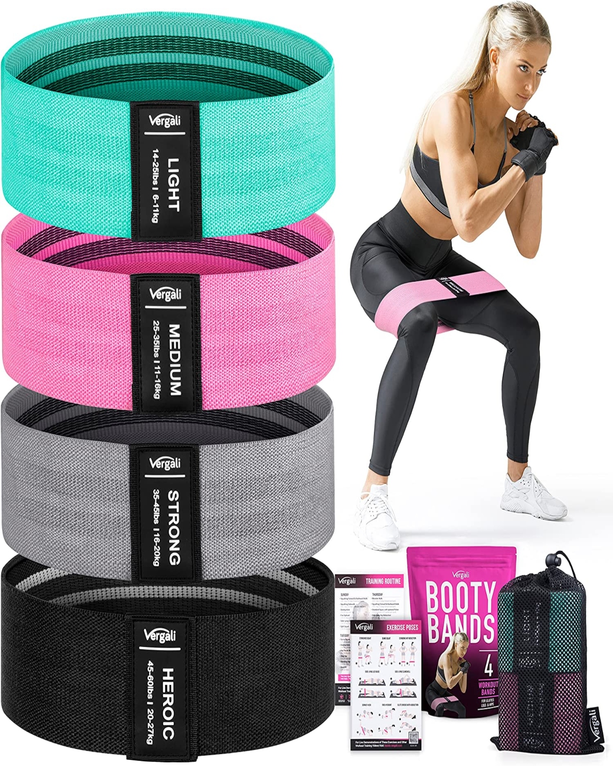 Resistance Bands for Working Out with Exercise Guide