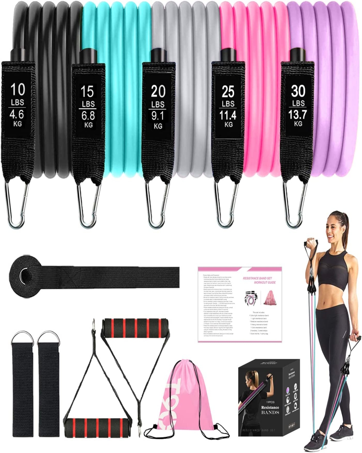 Exercise Resistance Bands Set for Women